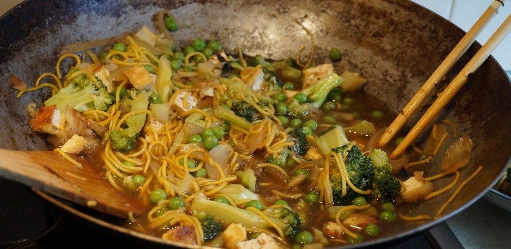 wok, stir-fry, vegetables